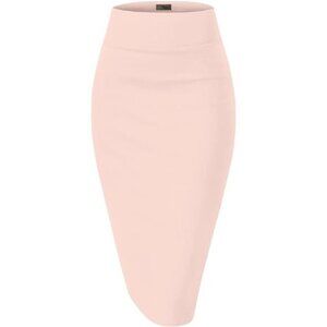 Women's Premium Nylon Ponte Stretch High Waist Pencil Suit 1073t Peach
